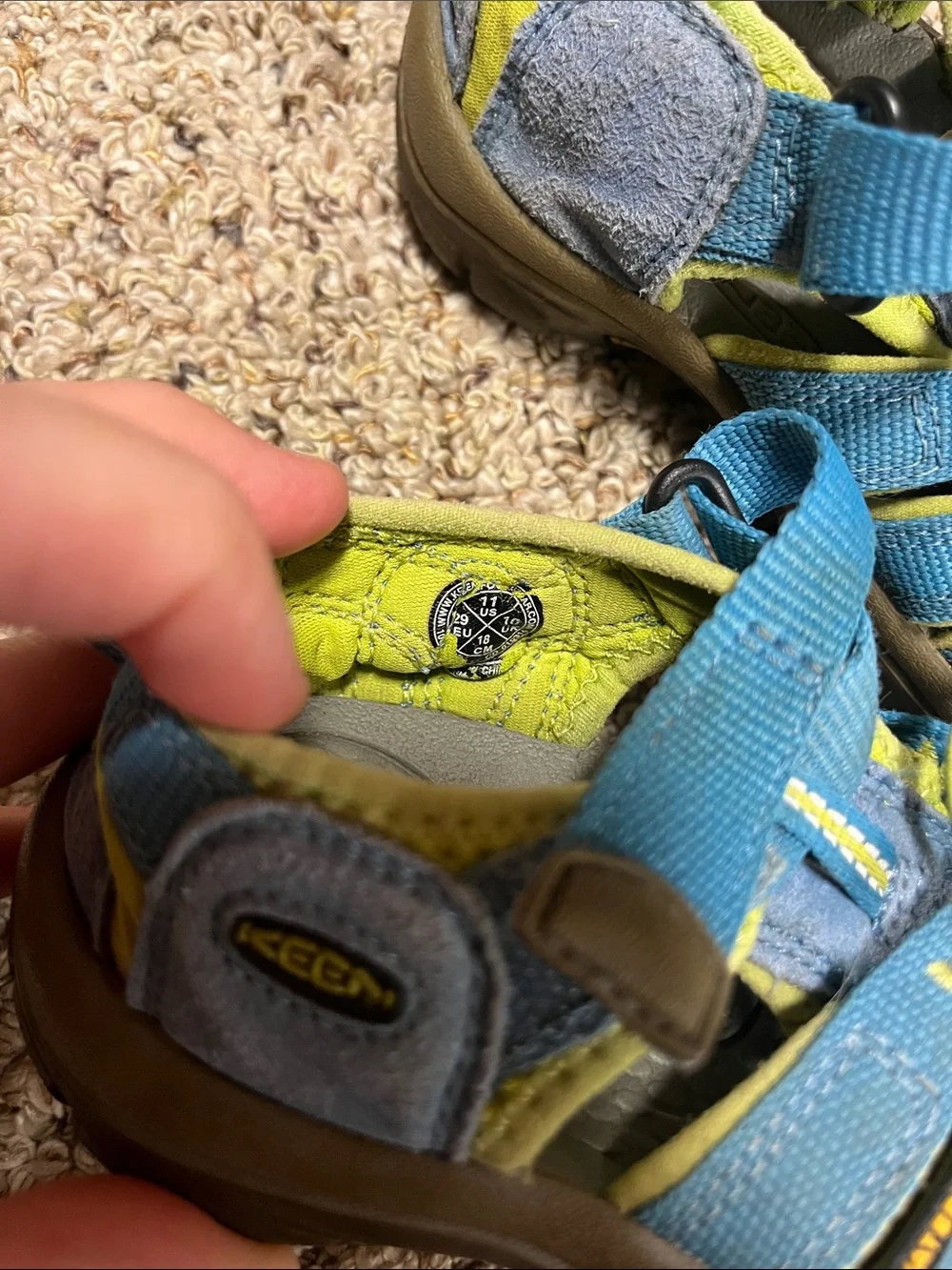 Keen Kids Blue and Lime Closed-Toe Water Shoes